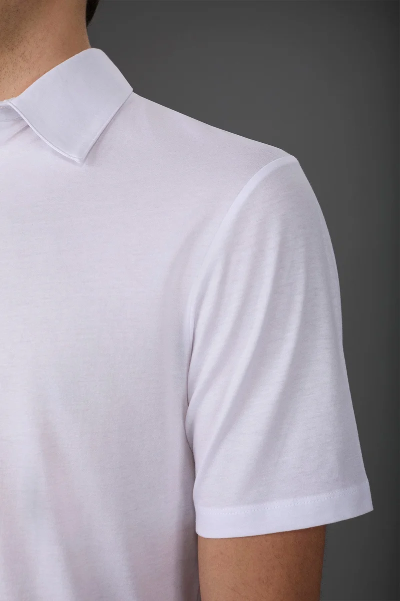 Doppelganger White Men's short-sleeved polo shirt in organic cotton - White for Men | Best Price UAE