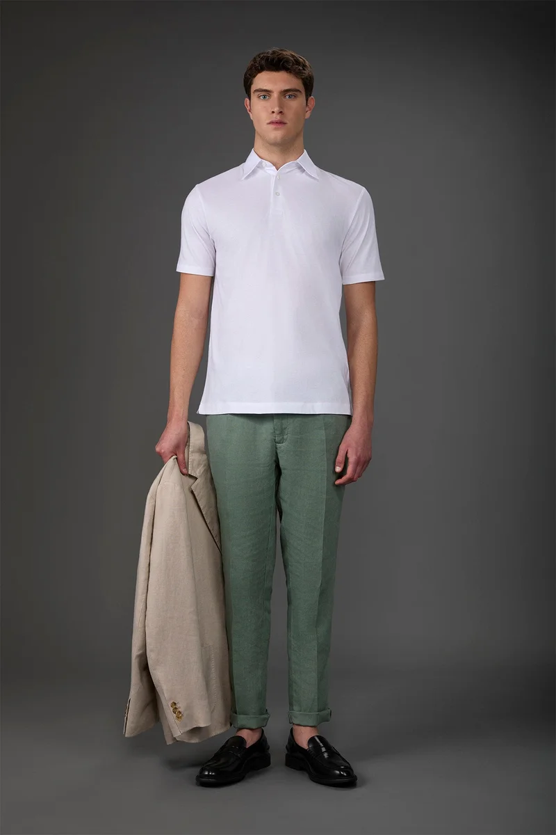 Doppelganger White Men's short-sleeved polo shirt in organic cotton - White for Men | Best Price UAE