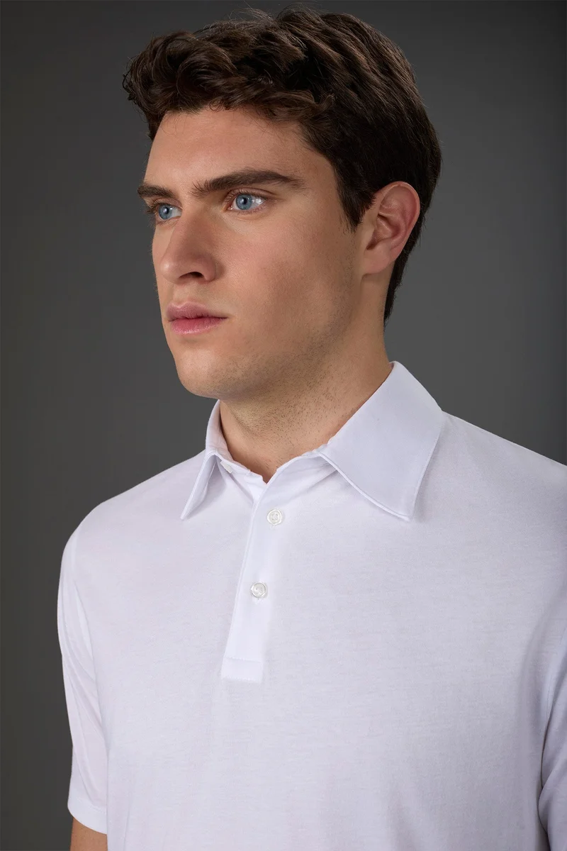 Doppelganger White Men's short-sleeved polo shirt in organic cotton - White for Men | Best Price UAE