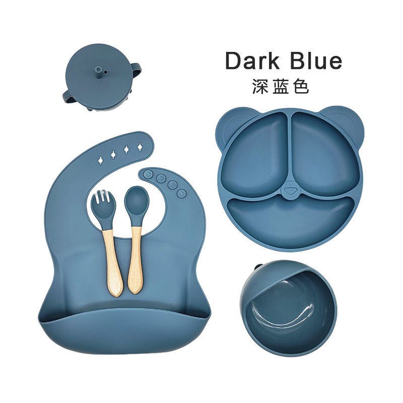6-Piece Silicone Feeding Set with Suction Plate for Baby - Image 5