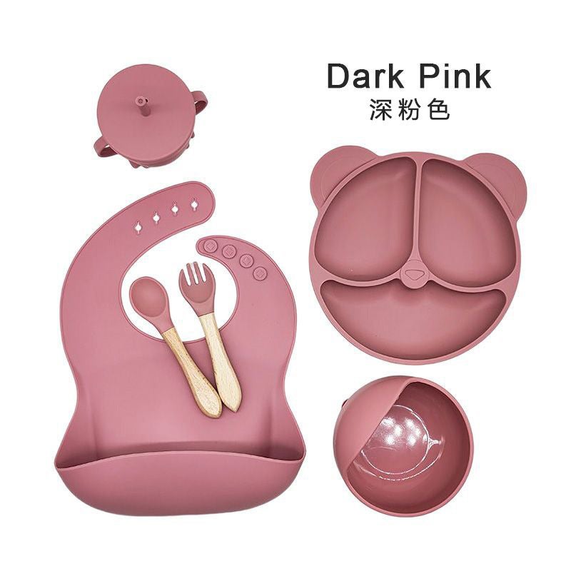 6-Piece Silicone Feeding Set with Suction Plate for Baby - Image 3