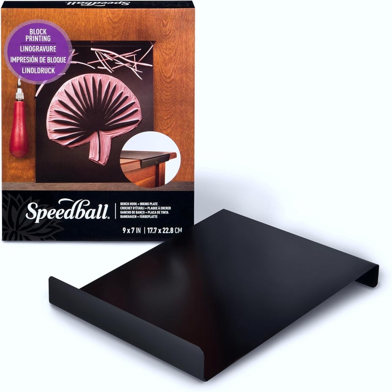 Speedball 9 x 7 Inch Bench Hook and Inking Plate for Block Printing and Linocut - Image 1