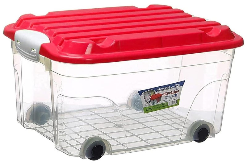 خورشيد بلاست صندوق تخزين بلاستيكي شفاف مع غطاء - Image 1