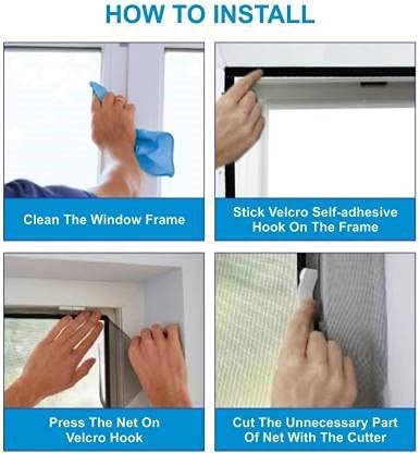 DIVAYANSHI Window Ready to Use 120 GSM Fiberglass Insect Net with Strong Self Adhesive Hook & Loop Tape (120 x 120 cm, Grey) - Image 3