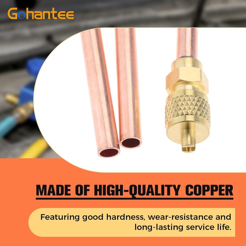 gohantee جوهانتي 10 قطع صمام وصول/خدمة 1/4 بوصة SAE × 1/4 بوصة OD × 4 بوصة ساق نواة تكييف تبريد لـ R12 R22 R134 - Image 5