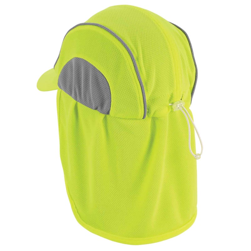 Ergodyne Chill Its 6650 Baseball Cap, Hat with Neck Shade, Sweat Wicking, High Visibility ,UPF 50+ protection, Lime - Image 2