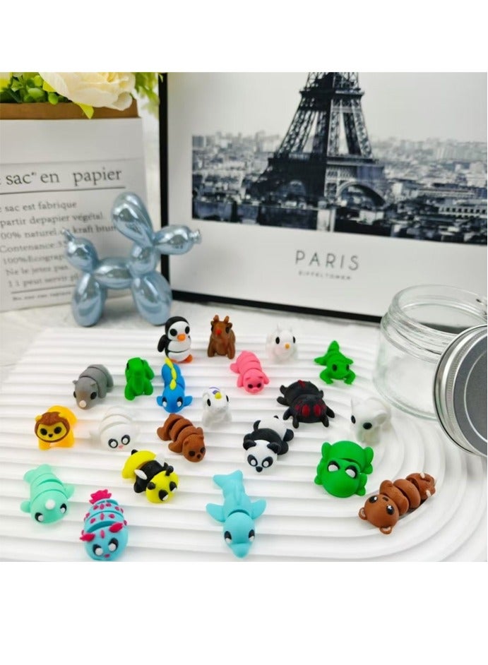 Micro Finger Animals Figurines Set,3D Printed Little Animals Articulated Flexible Fidget Toy,Mini Animal Figurines Toy,Cute Animal Toys for Home, Office, Decor - Image 2