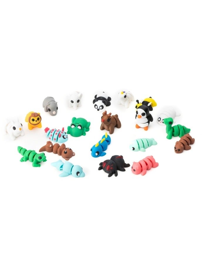 Micro Finger Animals Figurines Set,3D Printed Little Animals Articulated Flexible Fidget Toy,Mini Animal Figurines Toy,Cute Animal Toys for Home, Office, Decor - Image 1