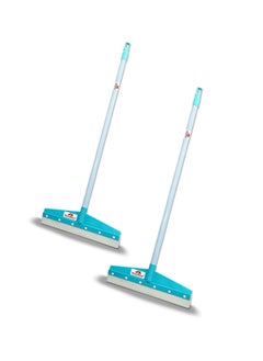 Homfine Small Size Pack Of 2 Bathroom Floor Wiper For Multipurpose Use (Handle Size 24In, Wipe 12In, 2Pcs), Multicolor