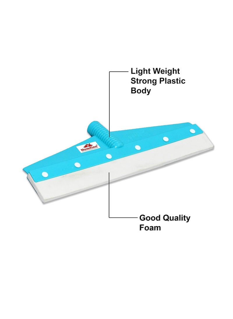 Homfine - Homfine Small Size Pack Of 2 Bathroom Floor Wiper For Multipurpose Use (Handle Size 24In, Wipe 12In, 2Pcs), Multicolor - Image 1