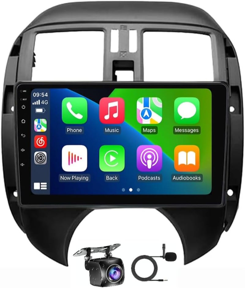 فيريكس ستيريو سيارة نيسان صني فيرسا مناسب لشاشة أندرويد صني 2008-2013 مع Apple Carplay Android Auto لاسلكي واي فاي DSP FM&AM BT AHD كاميرا متضمنة (2 + 32 جيجابايت Carplay) - Image 1