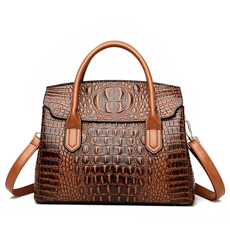 Bags Tote Bag Women'S Bag Retro Niche Crocodile Pattern Commuting Light Luxury High-End Handbag - Image 1