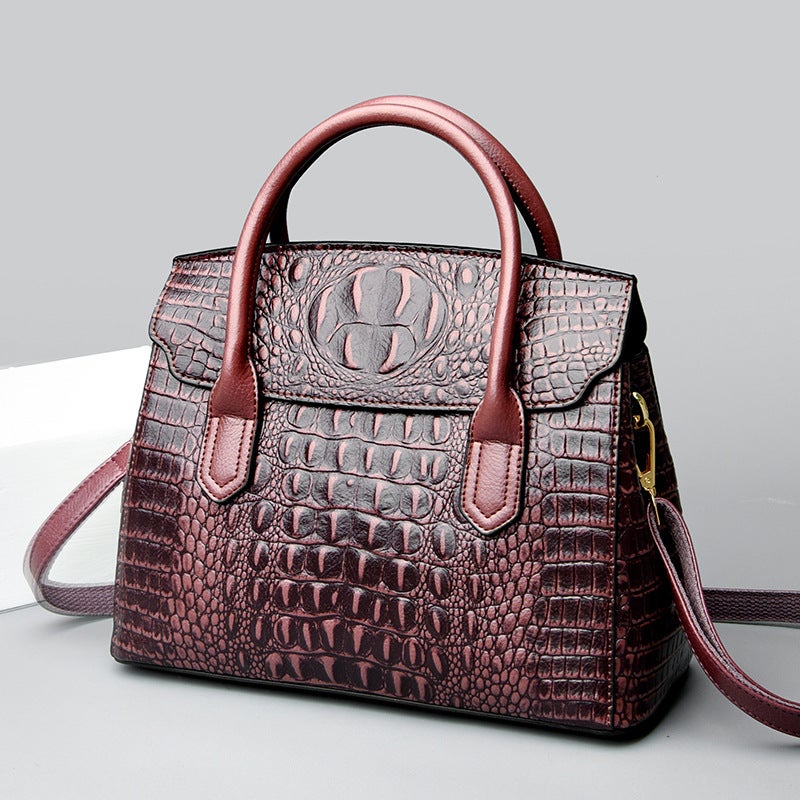 Bags Tote Bag Women'S Bag Retro Niche Crocodile Pattern Commuting Light Luxury High-End Handbag - Image 2