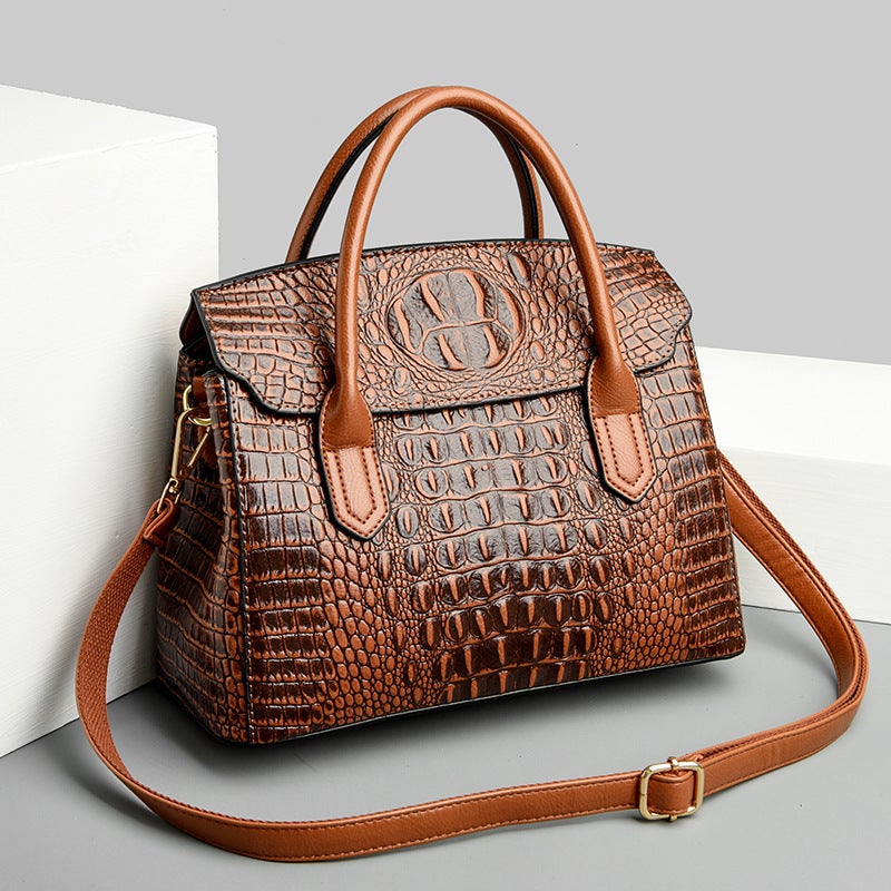 Bags Tote Bag Women'S Bag Retro Niche Crocodile Pattern Commuting Light Luxury High-End Handbag - Image 4