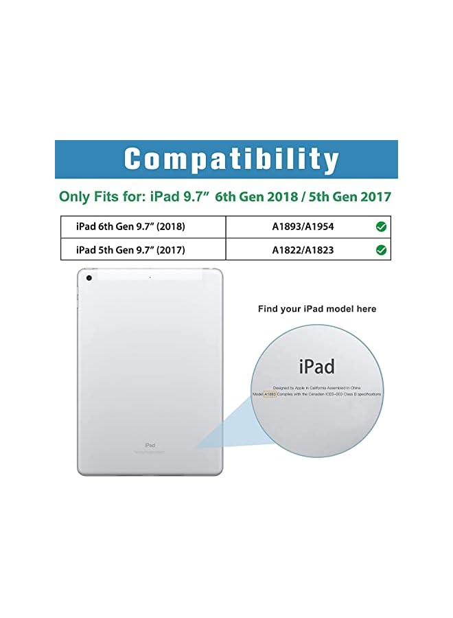 Procases for iPad 9.7 Inch Case iPad 6th/5th Generation Case 2018 2017(Model: A1893 A1954 A1822 A1823), Ultra Slim Lightweight Stand Case with Translucent Frosted Back Smart Cover -Rosegold - Image 2