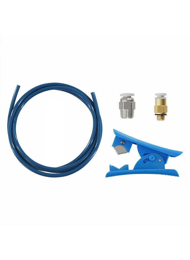 Two Trees 3D Printer Kit PTFE Tubing Hose Pipe 1 Meter for 1.75mm Filament with PTFE Tube Cutter PC4-M6 Pneumatic Fittings & PC4-M10 Pneumatic Fittings Blue  - Image 1