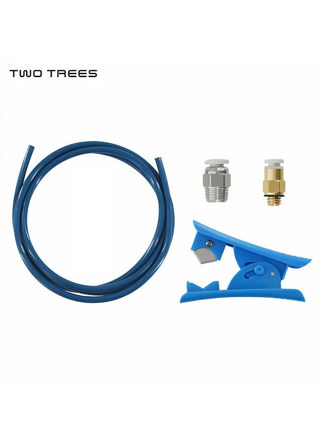 Two Trees 3D Printer Kit PTFE Tubing Hose Pipe 1 Meter for 1.75mm Filament with PTFE Tube Cutter PC4-M6 Pneumatic Fittings & PC4-M10 Pneumatic Fittings Blue  - Image 2