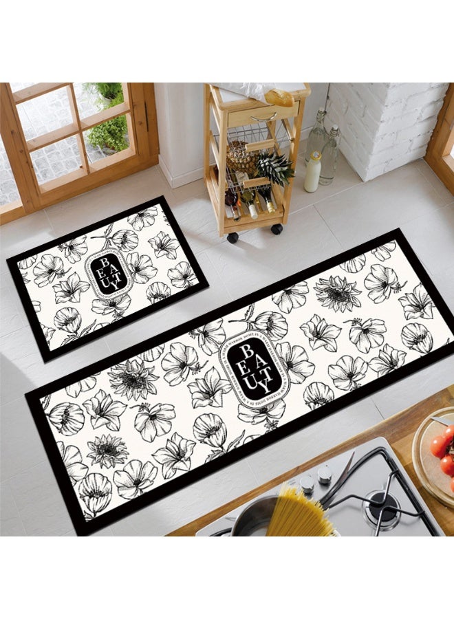 آنا 40*60cm + 40*120cm طقم وسادات مطبوعة مقاومة للاتساخ وامتصاص الماء للاستخدام المنزلي، للمطبخ والشرفة (قطعتان) - Image 1