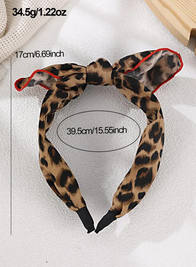 Take Two Take Two Leopard Printed Bow Headband