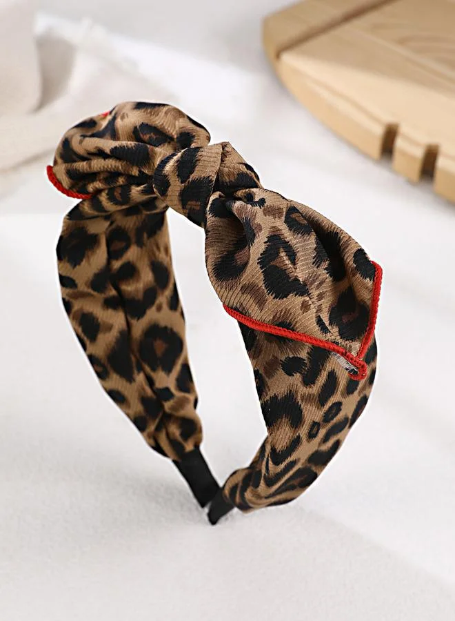 Take Two Take Two Leopard Printed Bow Headband