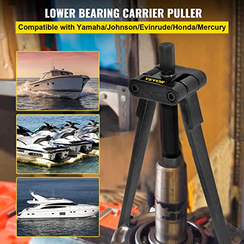 VEVOR Lower Bearing Carrier Puller, Compatible with Yamaha, Johnson, Evinrude, Honda, Mercury, Robust Steel Marine Lower Bearing Puller with Adjustable Arms, Works for Lower Carrier Bearing Removing , Black - Image 2