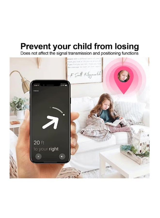 YJ 2 Pack AirTag Bracelet for Kids, Apple AirTag Case with Nylon Wristband, Anti-Lost GPS Tracker Case for Toddlers, Girls, Boys and Seniors Blue & Rainbow Colors - Image 5