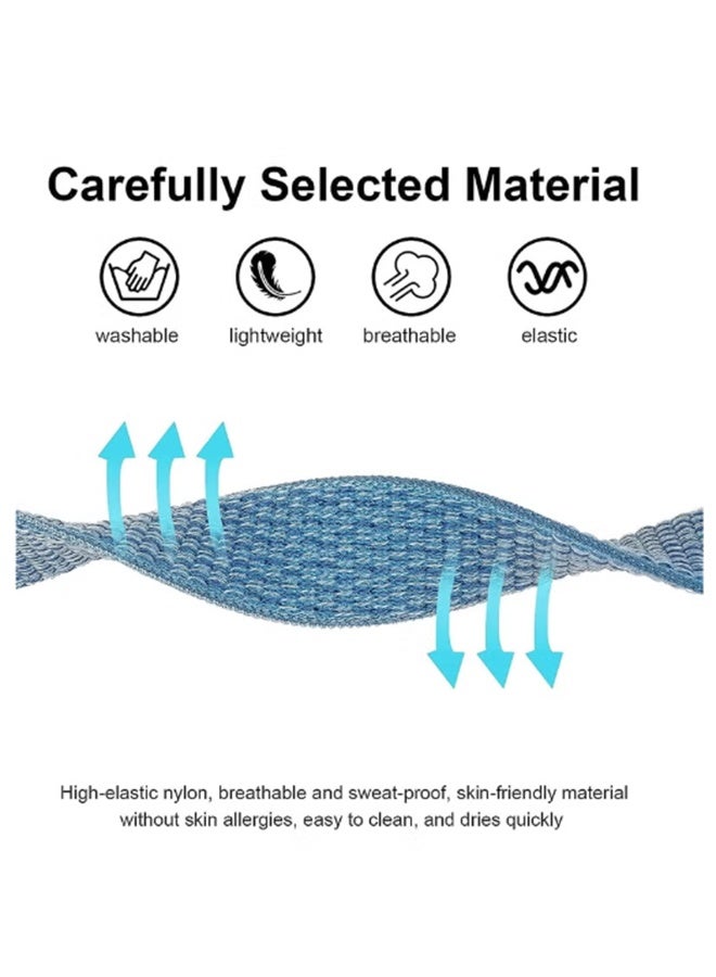 YJ 2 Pack AirTag Bracelet for Kids, Apple AirTag Case with Nylon Wristband, Anti-Lost GPS Tracker Case for Toddlers, Girls, Boys and Seniors Blue & Rainbow Colors - Image 3