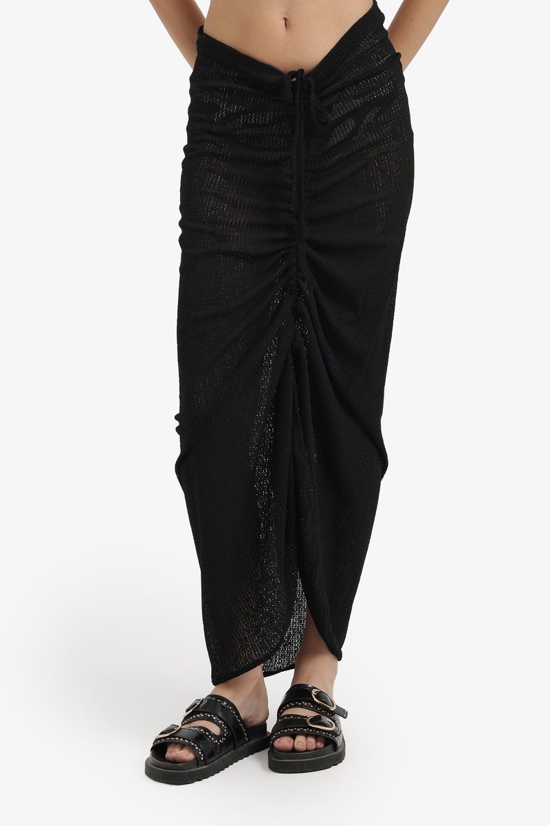 Carina Ruched Maxi Beach Skirt - Image 1