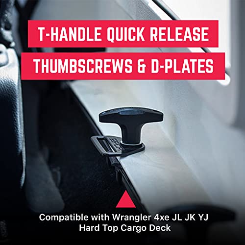 GPCA - Quick-Release Tie Down Anchor and D-Plate Set, for Fast Jeep Top Removal Lift, Truck Tie Downs, Jeep Wrangler Accessories for 4xe, JL, JK & Hard Top Models, with Screw Nuts, Patented, 6 Packs - Image 2