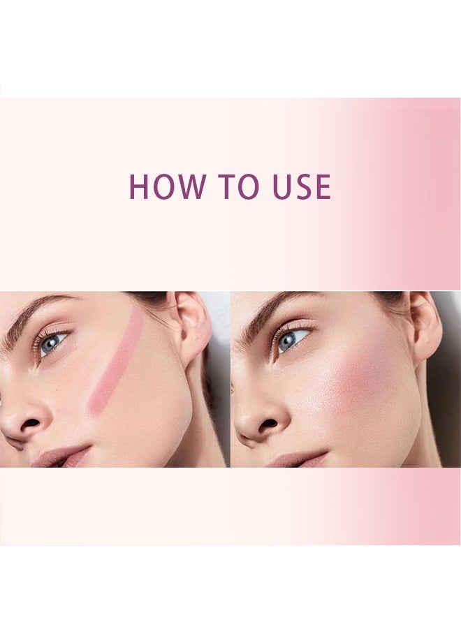 OCHEAL Full Of Vitality Powder Blusher Stick, Waterproof Blush Makeup Long Lasting 2 In 1 Cheek Blush & Lip Tint & Eye Shadow Makeup Stick(01#)  - Image 3