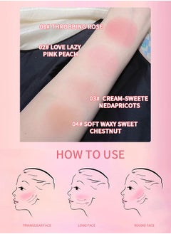 OCHEAL Full Of Vitality Powder Blusher Stick, Waterproof Blush Makeup Long Lasting 2 In 1 Cheek Blush & Lip Tint & Eye Shadow Makeup Stick(01#)  - Image 4
