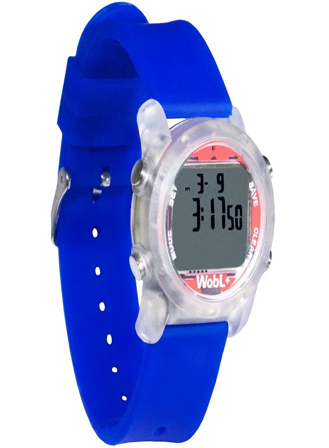 WobL+ World's Smallest & Best Waterproof Vibrating 9 Alarms + Countdown Timer Wristwatch for Sports/Medicine/Meeting/Potty Reminders, Blue - Image 1