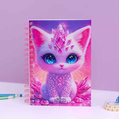 Mirada Whimsical Kitty Notebook – Cute Stylish Cartoon Diary for Study, School, Home & Travel, Perfect Birthday & Festive Gift for Kids - Image 1