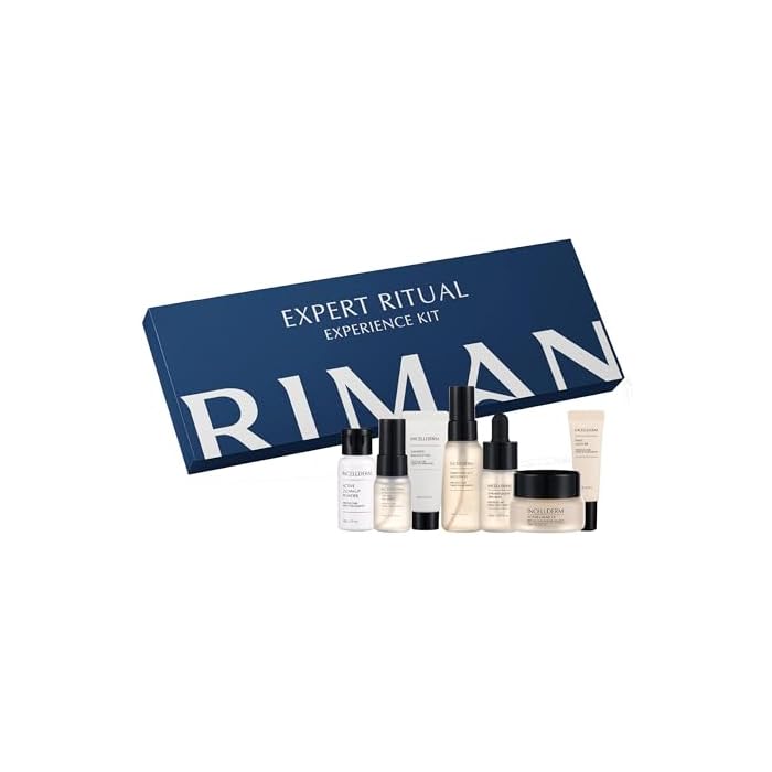 Riman Expert Ritual Experience Kit | 7-Piece Travel-Sized Skincare Set | Hydrating & Nourishing Solutions for Smooth, Revitalized, Even-Toned Skin | Complete All-in-One Daily Routine