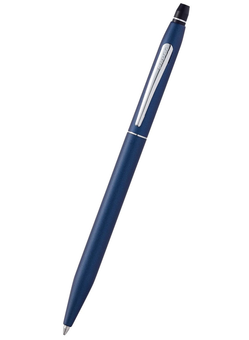 Cross 1-Piece Click Ballpoint Pen In Gift Box Black Ink Blue Barrel  - Image 1