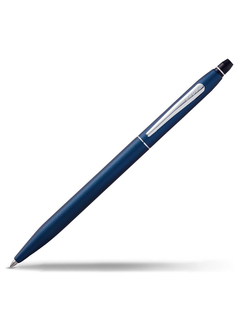 Cross 1-Piece Click Ballpoint Pen In Gift Box Black Ink Blue Barrel  - Image 5