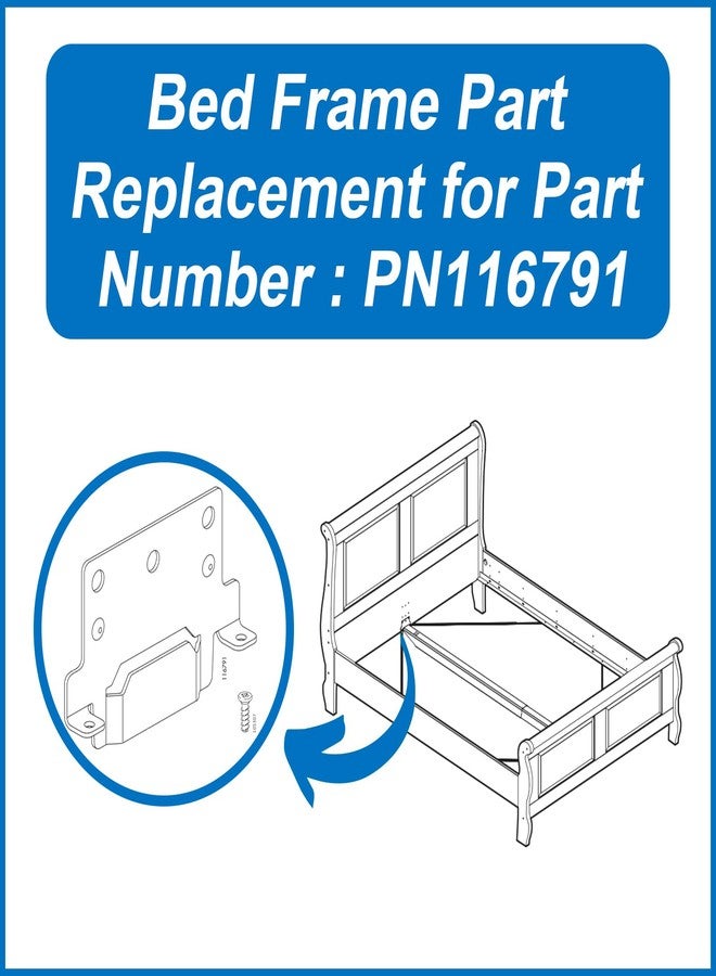 FIX ZHANG 116791 Mounting Plates Bed Frame Brackets Replacement for IKEA Bed Frame Part Compatible Hemnes Malm Brimnes (4 Pack) - Image 2