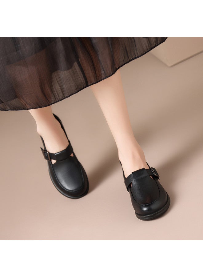 ZHR Top Grain Leather】slip-on Women's Shoes Black Spring/autumn Leather Shoes For Women Genuine Soft Leather Loafers Women's Flats - Image 3