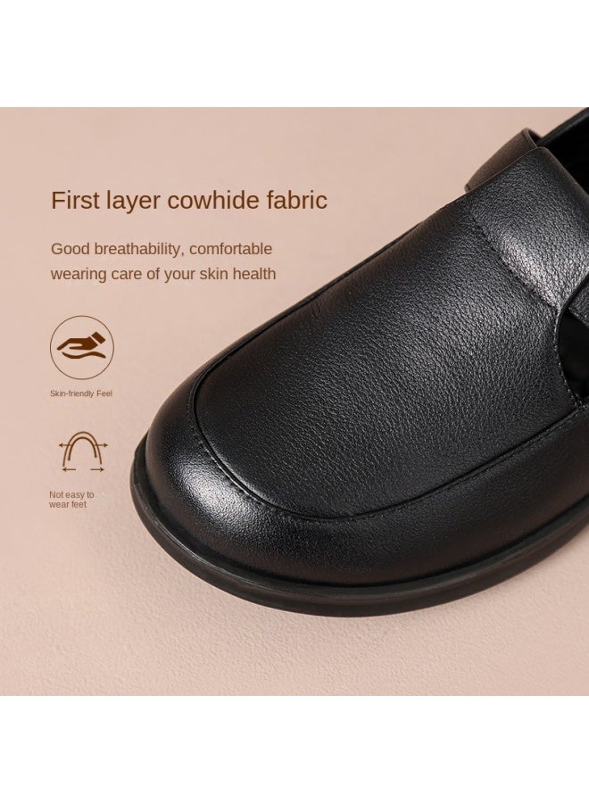 ZHR Top Grain Leather】slip-on Women's Shoes Black Spring/autumn Leather Shoes For Women Genuine Soft Leather Loafers Women's Flats - Image 5