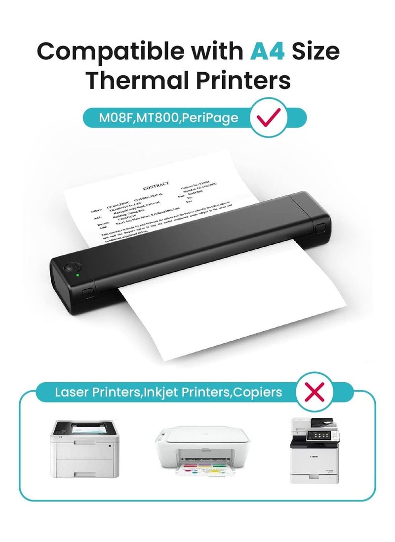 Generic Thermal Printing Paper A4, Compatible for M08F and HPRT MT800 MT800Q Portable Printers, 8.27x11.69in (200 sheets)  - Image 2