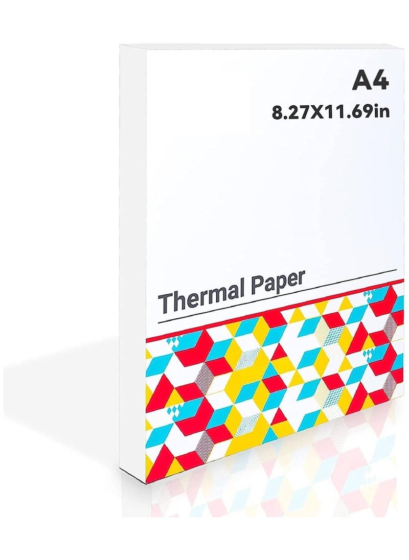Generic Thermal Printing Paper A4, Compatible for M08F and HPRT MT800 MT800Q Portable Printers, 8.27x11.69in (200 sheets)  - Image 1