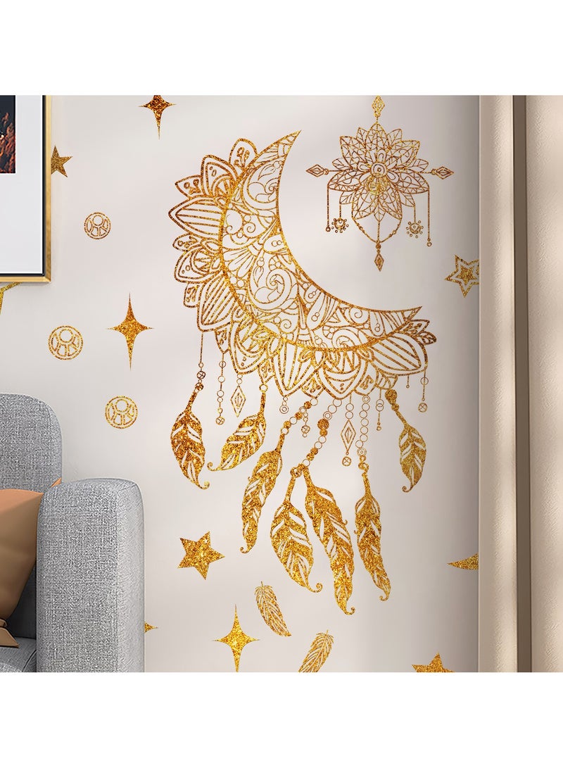  إيسو EYSOO خلفيات رمضان ملصقات حائط رمضان كريم ملصقات زينة حائط عيد مبارك ملصقات جدارية هلال نجم فانوس زينة لغرفة المعيشة غرفة النوم (مستلم 30سم*60سم)] - Image 1