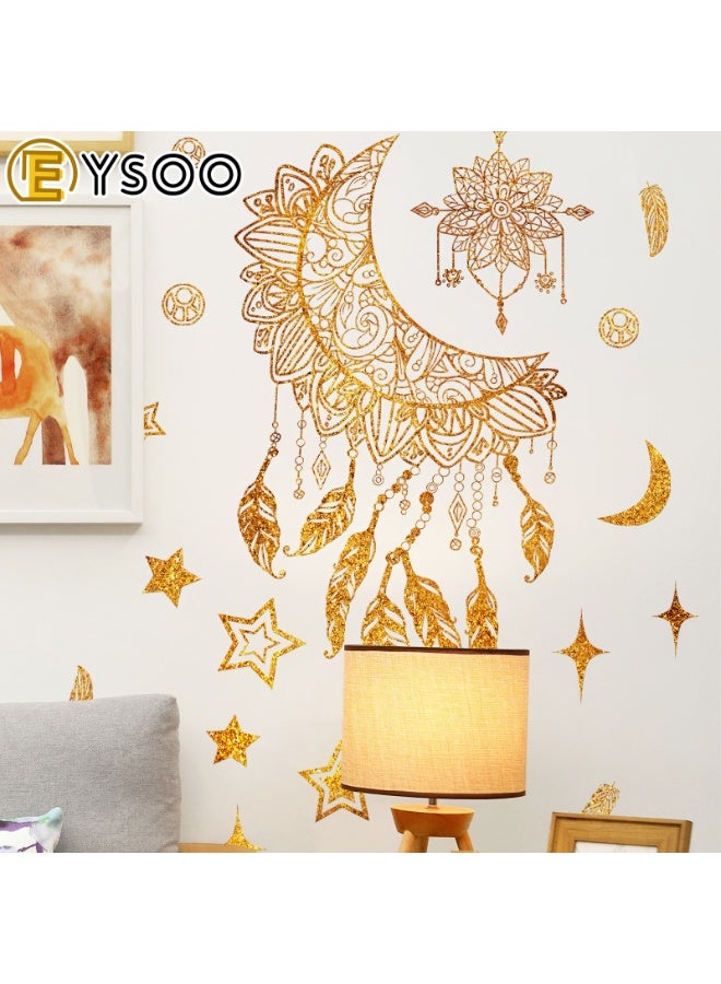  إيسو EYSOO خلفيات رمضان ملصقات حائط رمضان كريم ملصقات زينة حائط عيد مبارك ملصقات جدارية هلال نجم فانوس زينة لغرفة المعيشة غرفة النوم (مستلم 30سم*60سم)] - Image 2