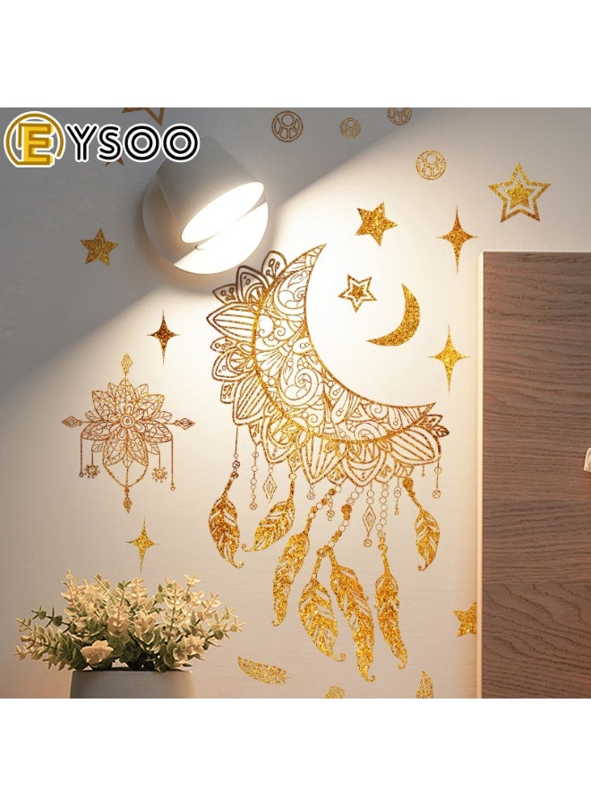  إيسو EYSOO خلفيات رمضان ملصقات حائط رمضان كريم ملصقات زينة حائط عيد مبارك ملصقات جدارية هلال نجم فانوس زينة لغرفة المعيشة غرفة النوم (مستلم 30سم*60سم)] - Image 3