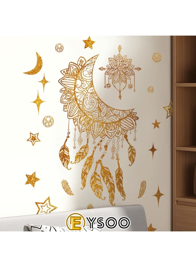  إيسو EYSOO خلفيات رمضان ملصقات حائط رمضان كريم ملصقات زينة حائط عيد مبارك ملصقات جدارية هلال نجم فانوس زينة لغرفة المعيشة غرفة النوم (مستلم 30سم*60سم)] - Image 5