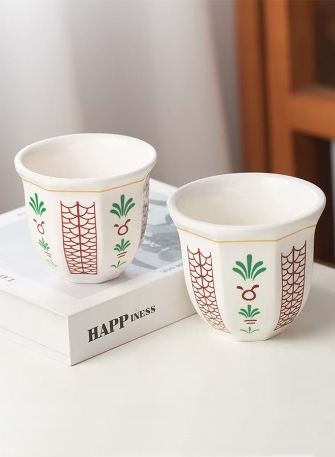 2 -Pieces Arabic Coffee Cup Set Traditional Gahwa cup coffee cups arabic Gahwa cups  - Image 1