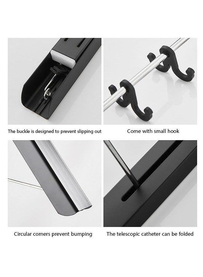 YelaJoy حامل ملابس قابل للسحب مفرد، مثبت على الحائط، شماعة غسيل قابلة للطي للمساحات الصغيرة، رفوف ملابس قابلة للطي صغيرة، شماعة معاطف لملحقات السكن الجامعي (أبيض) - Image 4