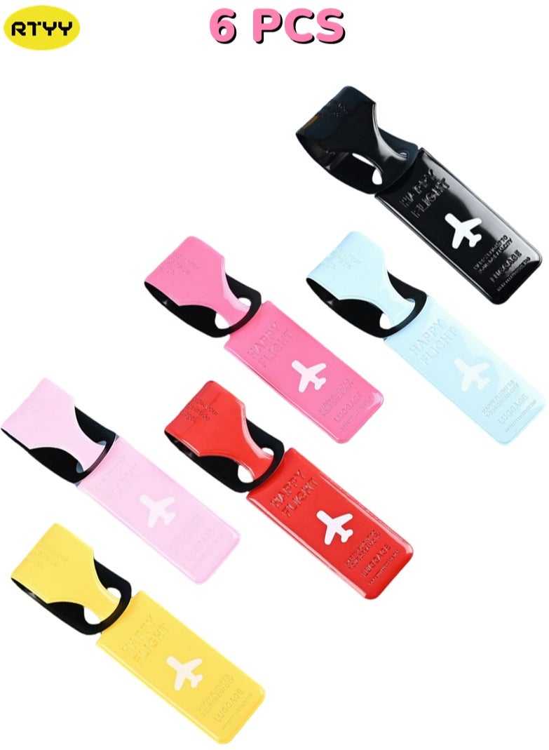 RTYY مجموعة من 6 بطاقات تعريف للأمتعة، بطاقات تعريف للسفر، بطاقات تعريف للحقائب وحقائب اليد مع بطاقة هوية الاسم، يمكنك التعرف على حقيبتك بسهولة - Image 1