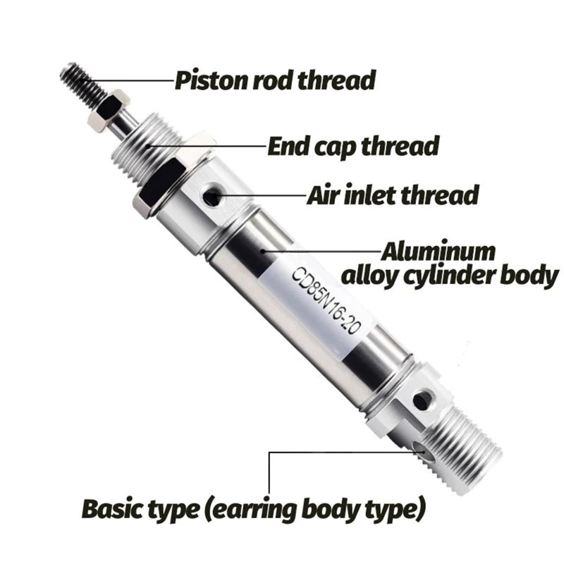 CD85N10 Mini Air Cylinder Standard Double Acting Single Rod 10mm Stroke 1Pcs - Image 4
