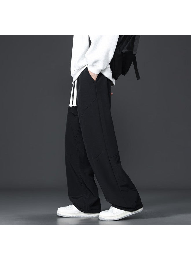 Clor Men's Lamb Fleece Pants Autumn Winter Thickened Warm Casual Sports Straight Pants Cl113 Black 4XL - Image 4